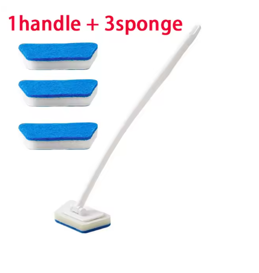 Bathroom Sponge Cleaning Brush Multi-Functional Tool Long Handle Removable