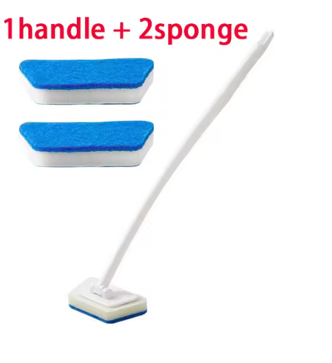 Bathroom Sponge Cleaning Brush Multi-Functional Tool Long Handle Removable